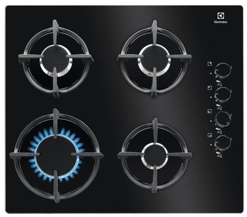 Plita incorporabila Electrolux EGG6407K, Gaz, 4 zone de gatit, Aprindere electrica (Negru)