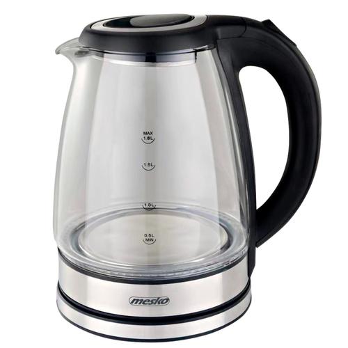 Fierbator de apa Mesko MS 1307, 1.8 L, 1500 W, Indicator nivel apa, Oprire automata, Baza rotativa 360 (Negru/Argintiu)
