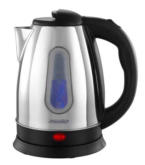 Fierbator de apa Mesko MS 1353, 1.8 L, 1500 W, Baza rotativa 360, Indicator nivel apa, Oprire automata (Argintiu)