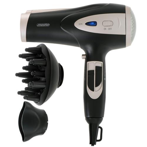 Uscator de par Mesko MS 2287, 2200W, 2 viteze, 3 setari de temperatura, Concentrator si Difuzor de caldura, Functie ionica (Negru/Bej)