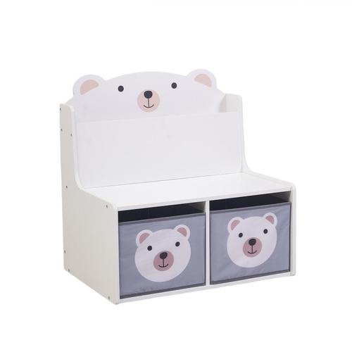 Bancuta cu spatiu de depozit U-Grow Bear, MDF, 60 x 42 x 61.5 cm