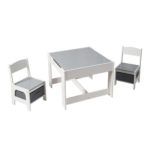 Set masuta si 2 scaune U-Grow UGMS-5601-GR, MDF, Alb