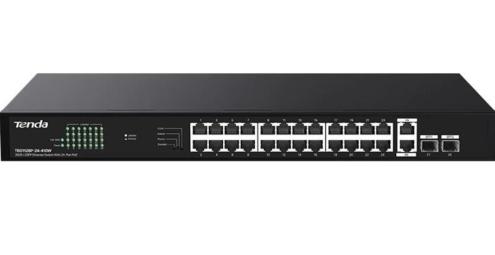 Switch Tenda TEG1128P-24-410W, 26 porturi (24 PoE)