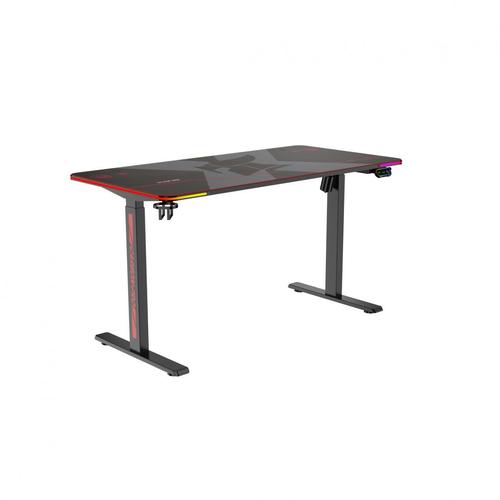Birou gaming Serioux Carbon Pro, Iluminare RGB, 1400mm x 700mm, Negru