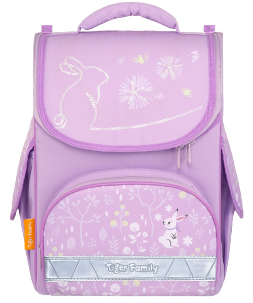 Ghiozdan neechipat Tiger Nature Quest Lite, dimensiune 35 x 31 x 19 cm, motiv Lavender Forest
