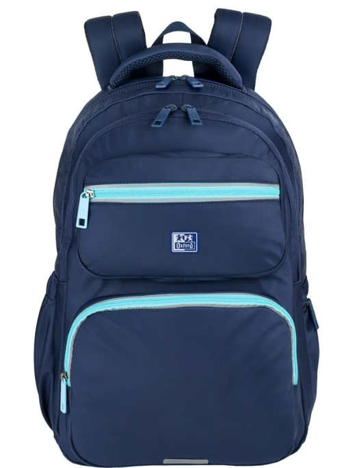 Rucsac Oxford Bicolor, 2 compartimente, 32 x 44 x 18 cm, 25 l, compartiment captusit, 2 buzunare frontale, Albastru