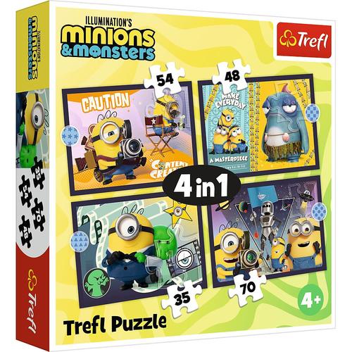 Puzzle Trefl 4in1 Noile Aventuri Ale Minionilor