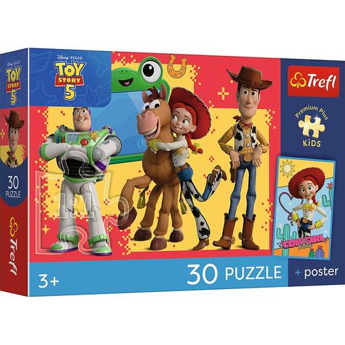 Puzzle Trefl Premium Plus Kids Toy Story 5 Aventurile cu jucarii, 30 de piese, cu poster inclus