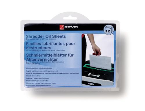 Set coli impregnate cu ulei pentru distrugatoare documente Rexel RX-2101948, 12 Coli