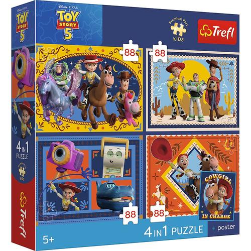 Puzzle Trefl 4in1 Premium Plus Kids Toy Story 5, poster inclus
