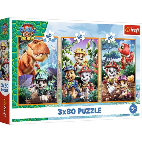 Puzzle Trefl Patrula Catelusilor Eroii Dinozaurilor, 3x80 piese