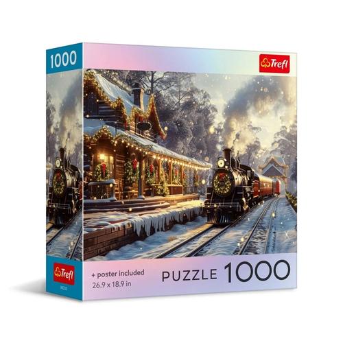Puzzle Trefl Colectia SUA Christmas Express, Poster Inclus, 1000 de piese