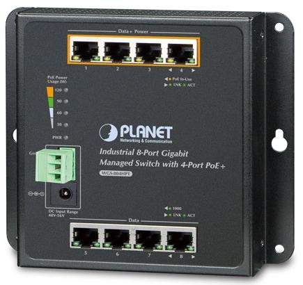 Switch Planet WGS-804HPT, Gigabit, 8 Porturi, 4 x PoE, Industrial