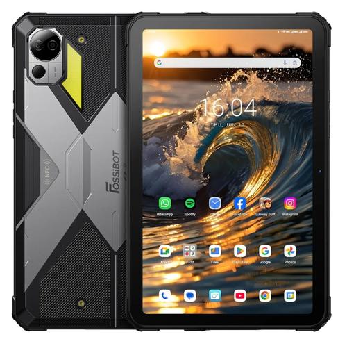 Tableta Fossibot DT3, Ecran 2K IPS Incell 10.4inch, Procesor Octa-Core MediaTek Dimensity 7300, 12GB RAM, 256GB Flash, 64MP, Android 15, Lanterna LED Camping, OTG, 21560mAh, 66W, 5G, Dual SIM (Gri)