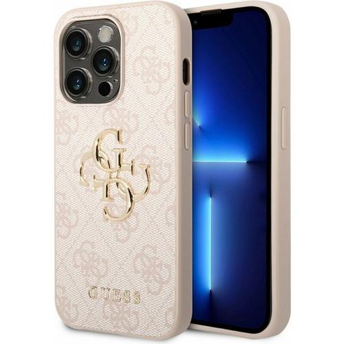 Husa de protectie Guess PU 4G Metal Logo Case for iPhone 15 Plus (Roz)