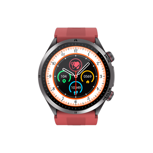 Smartwatch iSEN S26, Ecran AMOLED 2.06inch, Tensiometru cu pompa si airbag, ECG, Monitorizare glicemie, oxigen, temperatura si somn, Moduri sport, Apel BT, Control muzica, Prognoza meteo, NFC (Rosu)