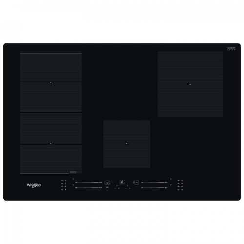Plita incorporabila cu inductie Whirlpool WFS3977NE, Putere 7.2 kW, 4 zone de gatit, Booster, 6th Sense, FlexiSide, ChefControl, TouchControl, EasyDisplay, 77 cm (Negru)