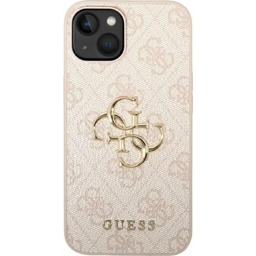 Husa de protectie Guess 4G Metal Logo pentru iPhone 15 (Roz)