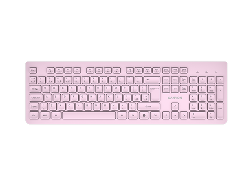 Tastatura Canyon HKB-W01 UK/US, Wireless, USB (Roz)
