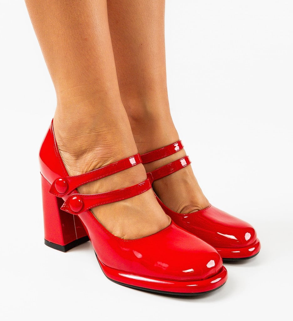 Pantofi dama Vintage Rosii