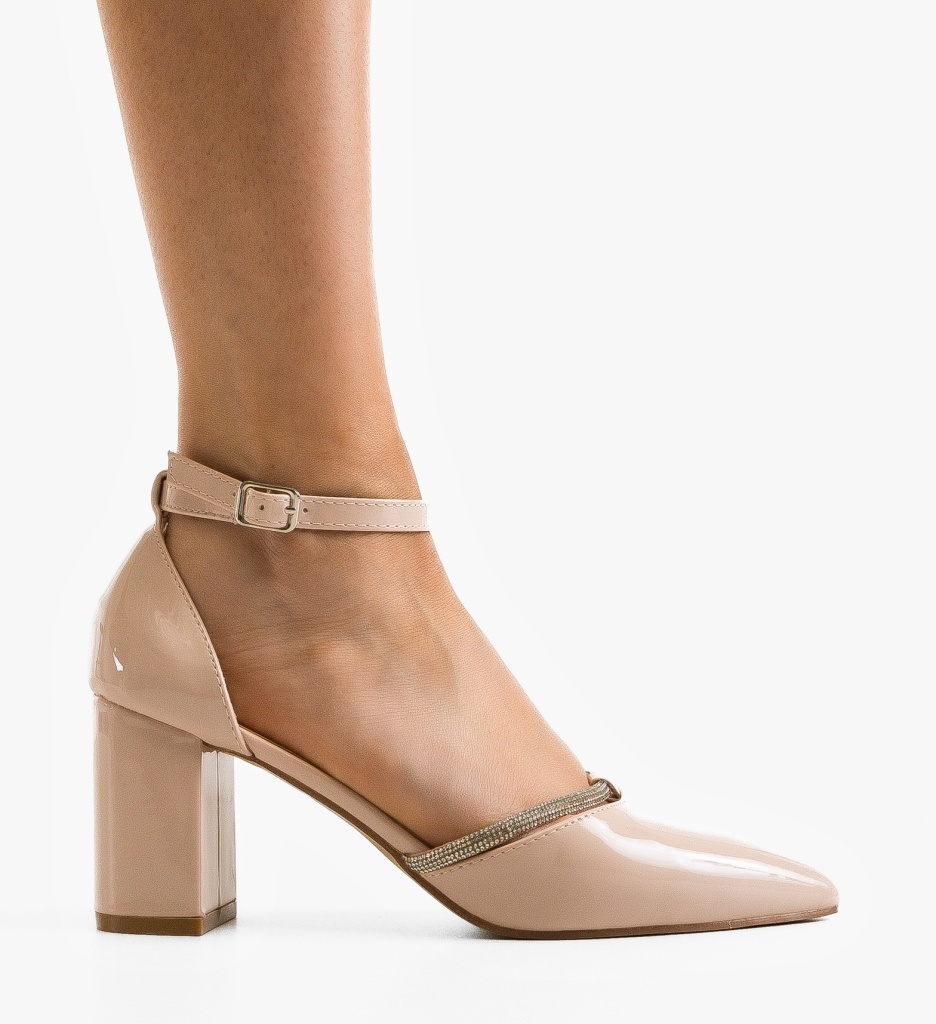 Pantofi dama cu toc Delores Beige