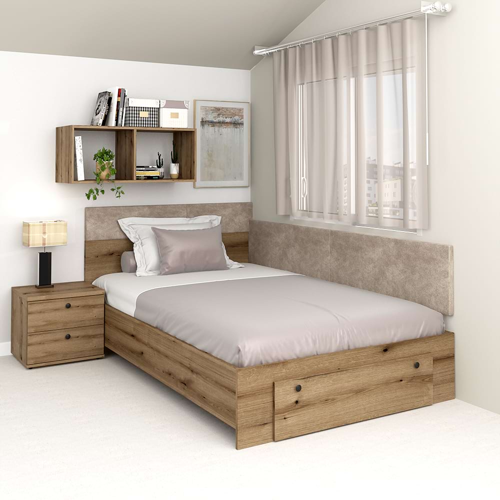 Pat colt cu sertar si saltea inclusa AMBRO, 90x200