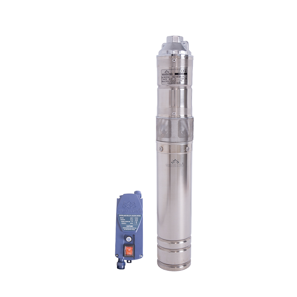 Pompa submersibila cu surub Wasserkonig SI8550, pentru ape curate, diametru 4"", inox, putere 1150 W, debit 3000 l/h, inaltime refulare 85 m