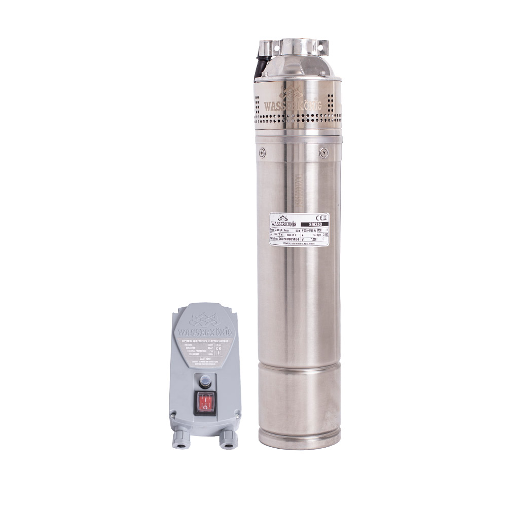 Pompa submersibila periferica Wasserkonig SI6253, diametru 4"", inox, putere 1200 W, debit 3180 l/h, inaltime refulare 62 m