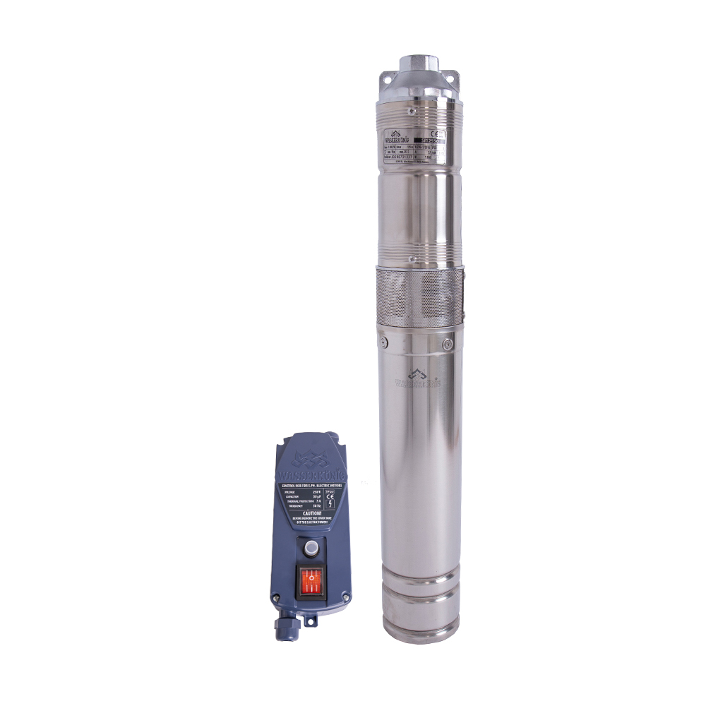 Pompa submersibila cu surub Wasserkonig SI12550, pentru ape curate, diametru 4"", putere 1600 W, debit 3000 l/h, inaltime refulare 125 m