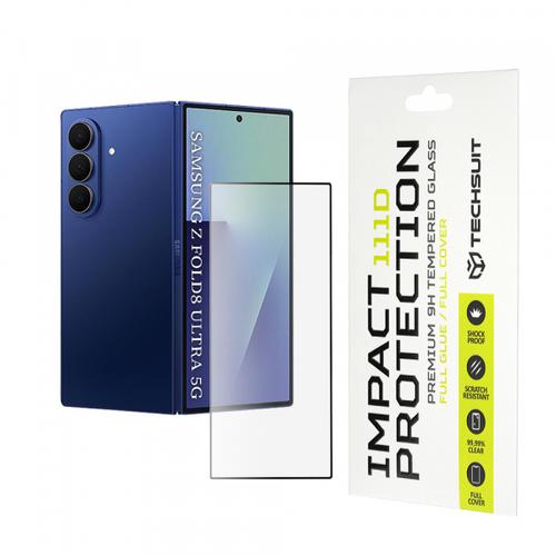 Folie de protectie Ecran Exterior Techsuit pentru Samsung Galaxy Z Fold8 Ultra F971, Sticla Securizata, Full Glue, 111D, Neagra