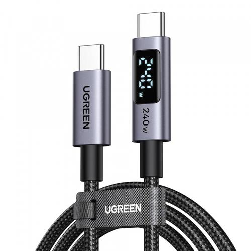 Cablu Date si Incarcare USB-C - USB-C UGREEN 65867 Display, 240W, 2m, Gri