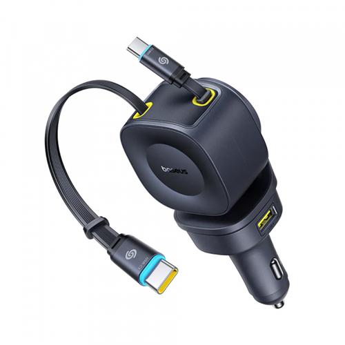 Incarcator Auto Cu Cablu USB-C Baseus PrimeTrip VR2 Max, 163W, 3A, 1 x USB-A - 2 x USB-C, P10162701313-00 (Negru)