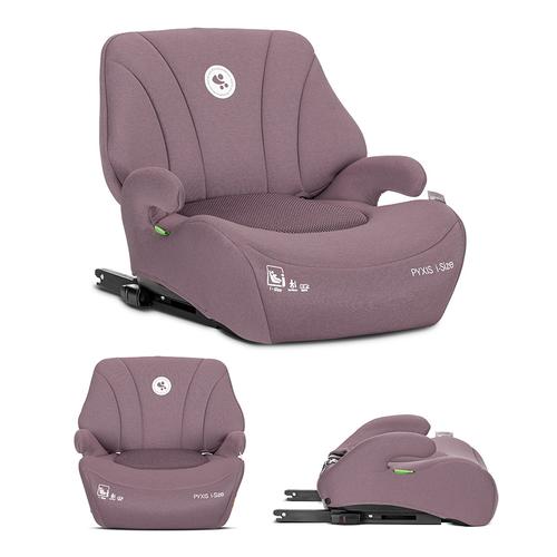 Inaltator auto pentru copii Lorelli Pyxis, i-Size, Isofix, tip booster cu spatar detasabil, 6-12 ani, 125-150 cm, Roz