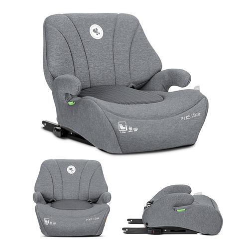 Inaltator auto pentru copii Lorelli Pyxis, i-Size, Isofix, tip booster cu spatar detasabil, 6-12 ani, 125-150 cm, Gri