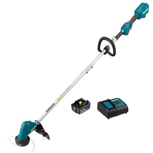 Trimmer de tuns gazon/iarba pe acumulator Makita DUR192LST, 18 V, diametru taiere 30 cm, motor fara perii, 2 viteze, contine: acumulator 18V LXT 5.0 Ah + incarcator