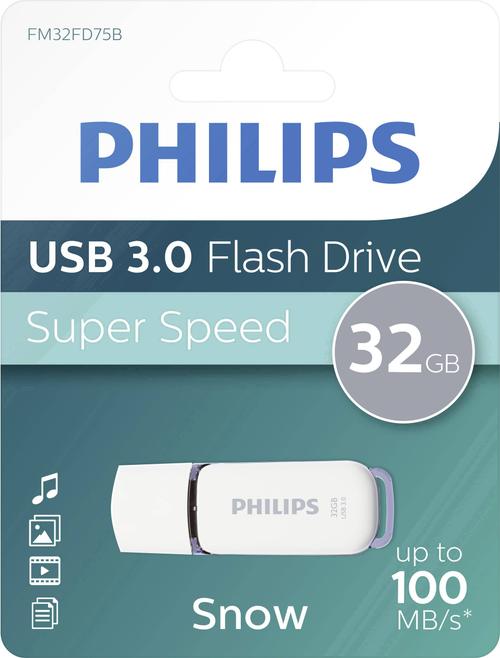 Stick USB Philips FM32FD75B/00, 32GB, Editia Snow, USB 3.0 (Alb)