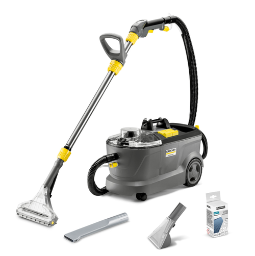 Aspirator de curatat cu injectie-extractie Karcher Puzzi 10/1, 74l/s, Vid - 254mBar, 1250W Turbina, 50W Pompa (Gri)