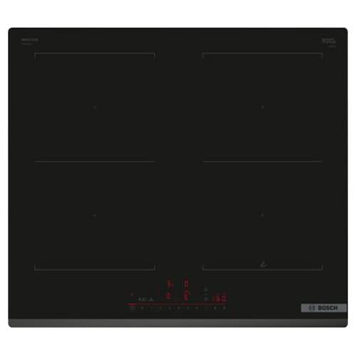 Plita incorporabila BOSCH PVQ631HC1E Seria 6, Inductie, 4 zone de gatit, DirectSelect, PerfectFry, ReStart, QuickStart, 60cm (Negru)
