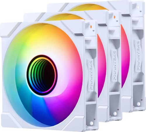Ventilator Phanteks Reverse Blade PH-F120M25R_G2_DWT01_3P, Set 3 bucati, 120 mm, Linq6, 2000 RPM, D-RGB (Alb)