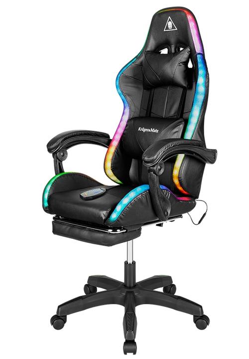 Scaun Gaming Kruger&Matz KM0790-BLED+, Masaj (Negru)