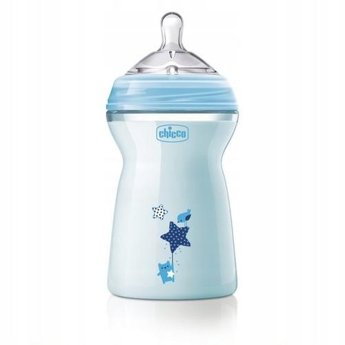 Biberon anti-colici, Chicco, Plastic/Silicon, 6 luni+, 330ml, Albastru