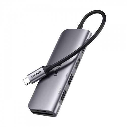 Hub USB-C UGREEN CM195 (15214), 2 x USB-A 3.0 - 1 x USB-C - 1 x HDMI - 1 x SD - 1 x microSD (Gri)