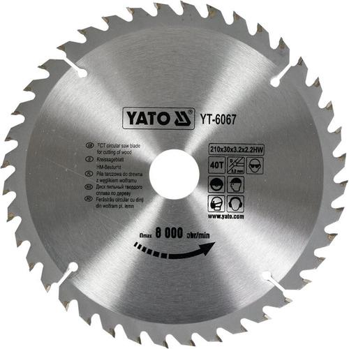 Disc fierastrau circular pentru lemn 210x40x30mm,  Yato YT-6067