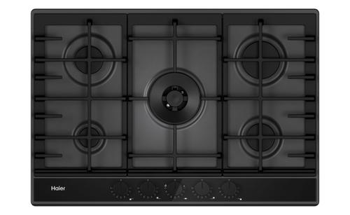 Plita incorporabila Haier HAHG7W5TEB, Gaz, 5 arzatoare, Wok, 12150 W, Inox (Negru)