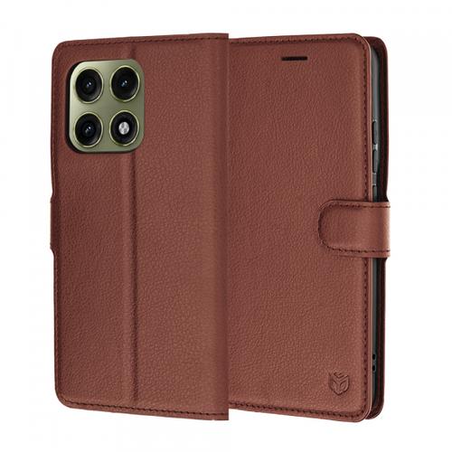 Husa pentru Motorola Edge 70 Pro, Techsuit, Leather Folio, Maro