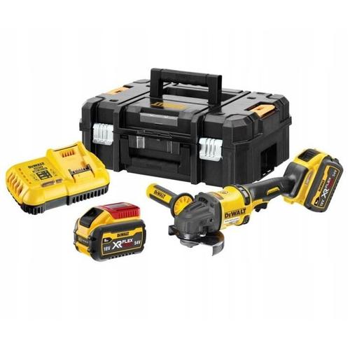 Polizor unghiular DeWalt DCG418X2-QW, 125 mm, 18V, M14, Cu acumulator, Galben