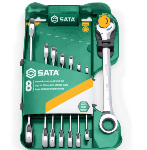 Set chei combinate cu clichet Sata ST08007ASJ, 8-19mm, 8 piese