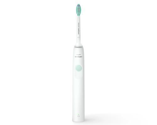Periuta de dinti electrica Philips Sonciare Seria 1100 HX3641/11, Timer, Incarcator, 1 capat inclus (Alb/Verde)