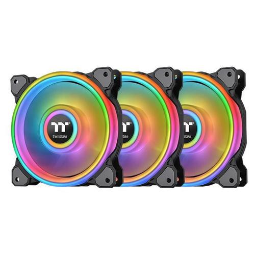 Set 3 ventilatoare Thermaltake Riing Quad 12, 120mm, iluminare ARGB
