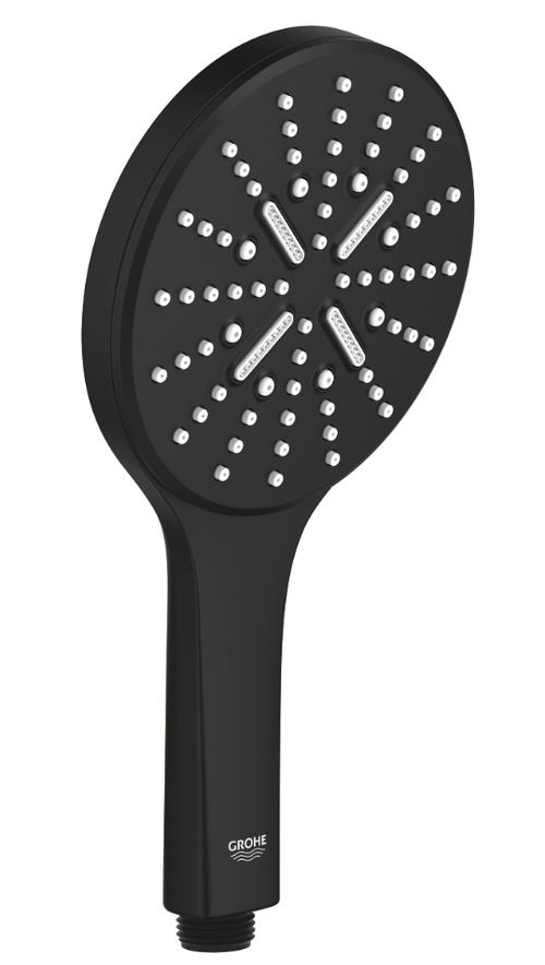 Para de dus Grohe Rainshower SmartActive 22127KF0, 130 mm, 9.5 l/min, 3 jeturi (Negru)